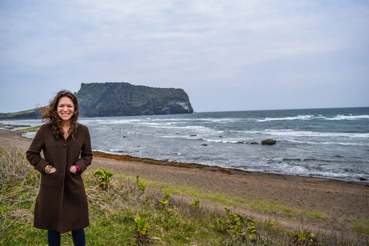 the weather in Jeju was no very warm so I needed a coat, especially if there was a sea breeze