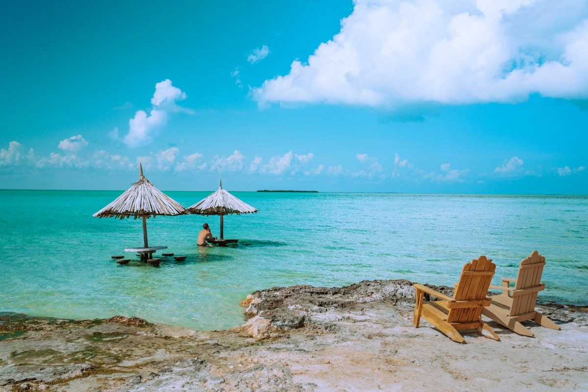 the best things to do in belize are just to sit on a chair by the ocean like this