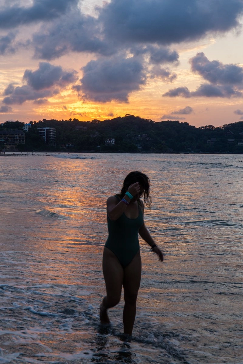 sunset at the beach in sayulita