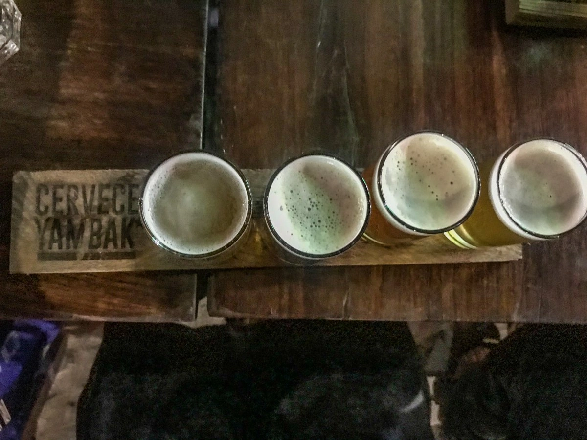flight of beers from cerveceria yambak
