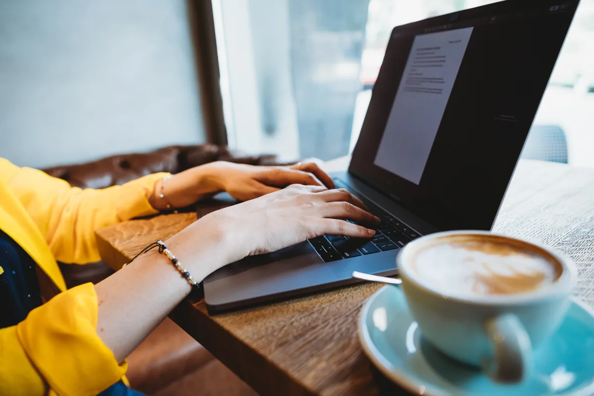 woman working on a laptop