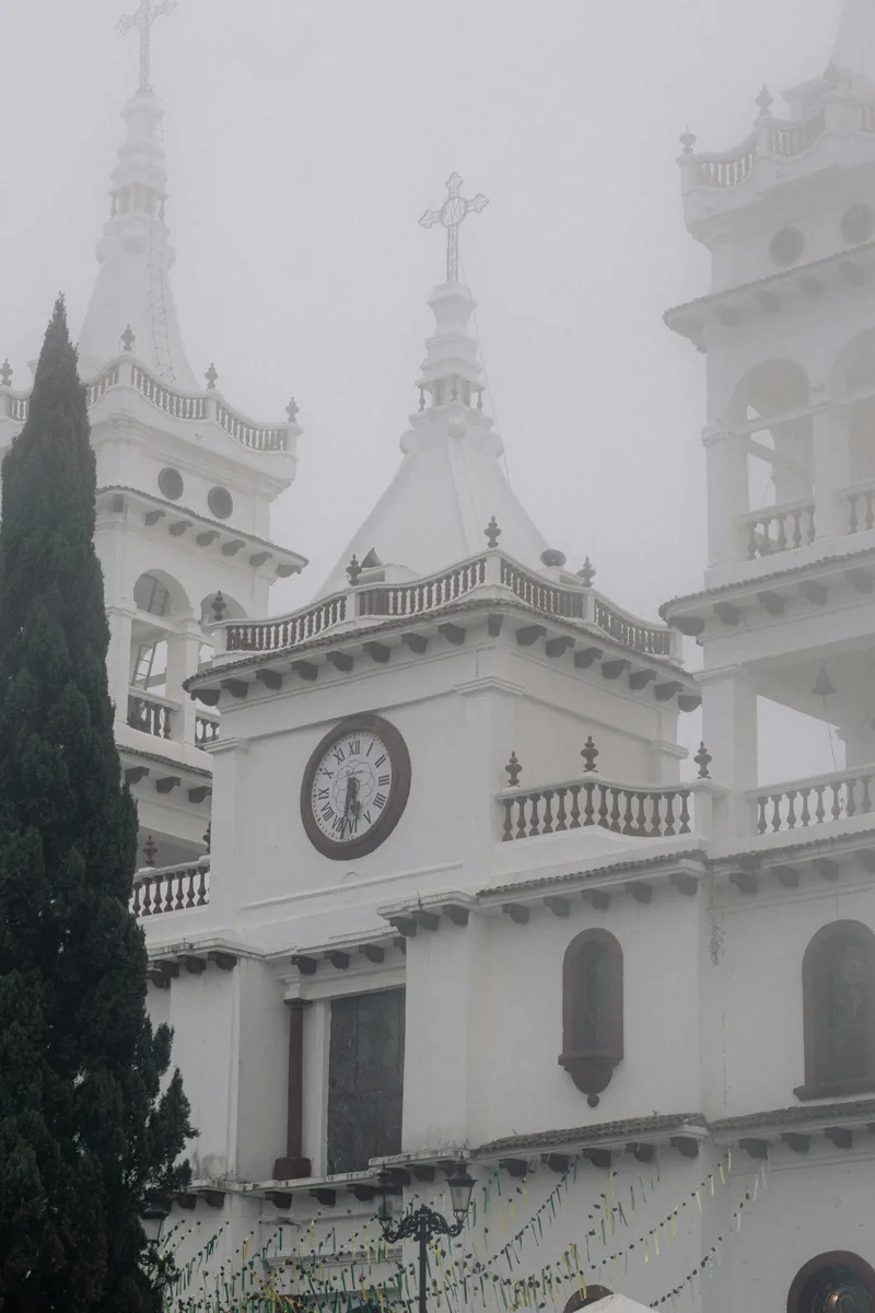 White church in the clouds