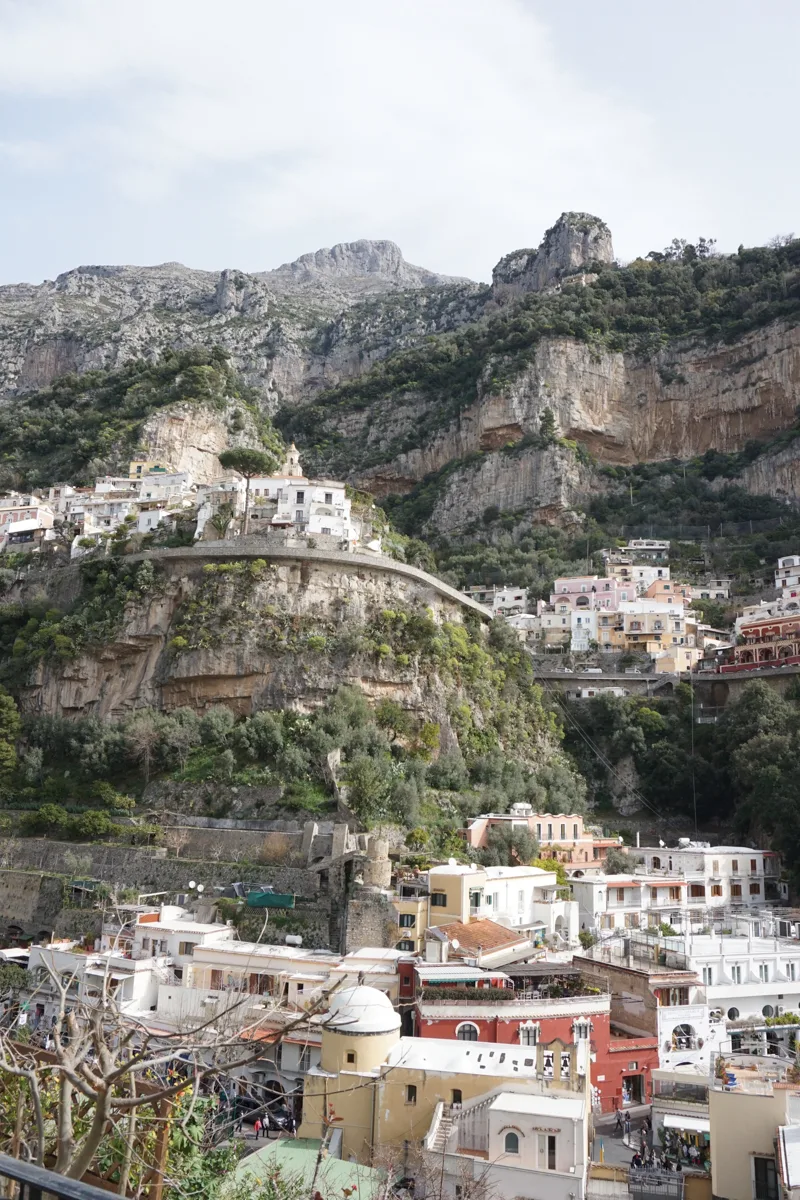 positano as photographed from below