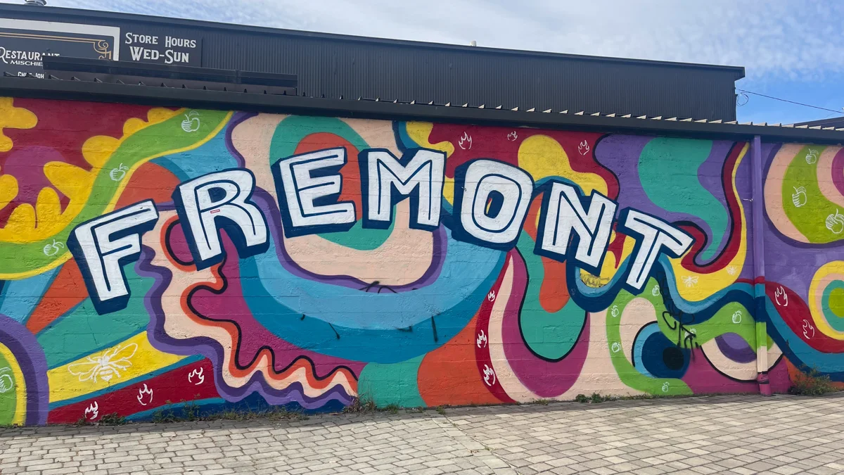 colorful sign that says Fremont.