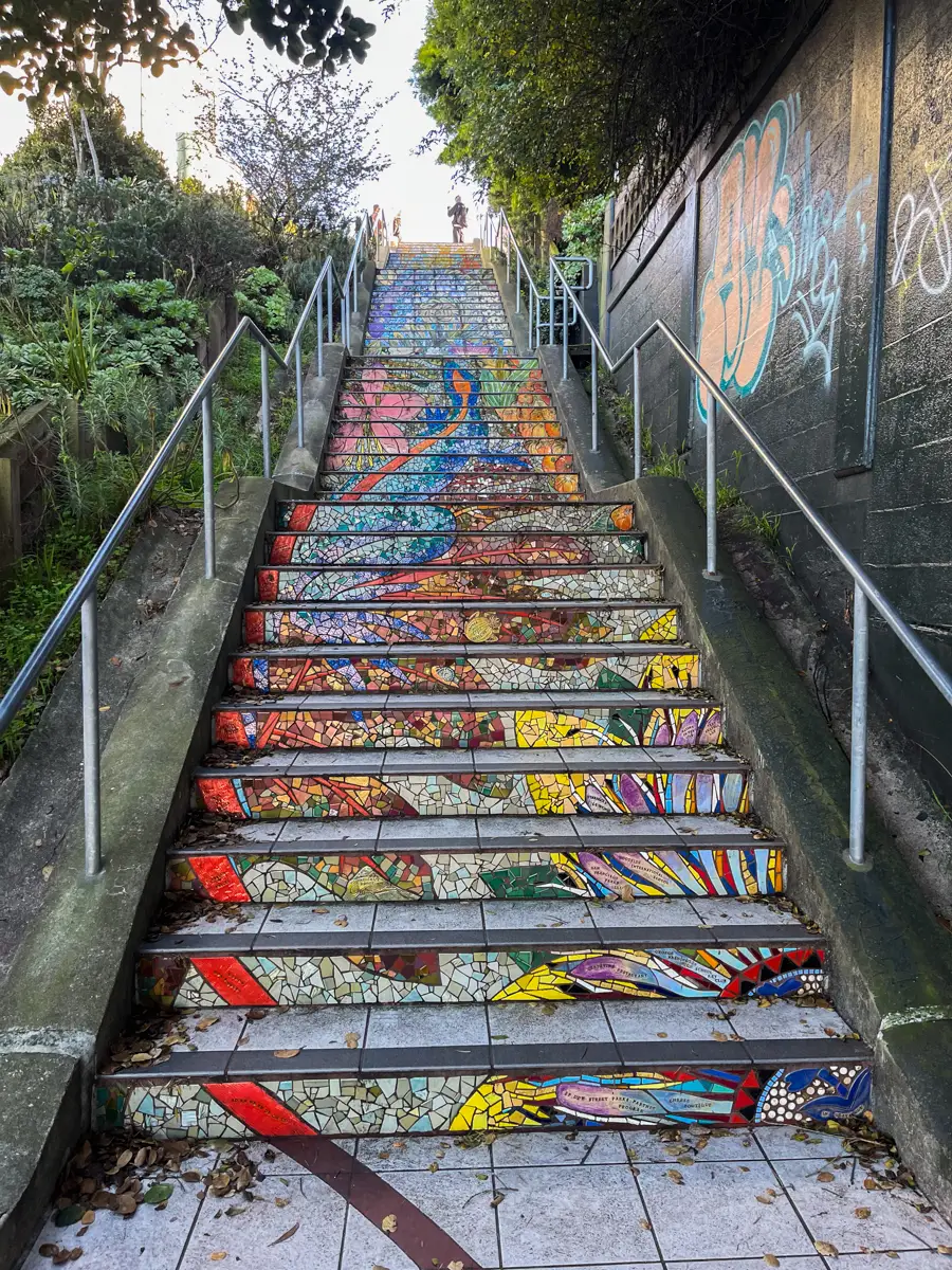 colorful staircase in san francisco.
